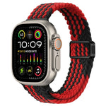 สายรัดนาฬิกาถักไนลอนหัวเข็มขัดแม่เหล็กบาง สำหรับ Apple Watch Ultra 2 49 มม., สำหรับ Apple Watch Series 9 45 มม.