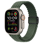 สายรัดนาฬิกาถักไนลอนหัวเข็มขัดแม่เหล็กบาง สำหรับ Apple Watch Ultra 2 49 มม., สำหรับ Apple Watch Series 9 45 มม.