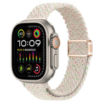 สายรัดนาฬิกาถักไนลอนหัวเข็มขัดแม่เหล็กบาง สำหรับ Apple Watch Ultra 2 49 มม., สำหรับ Apple Watch Series 9 45 มม.
