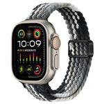 สายรัดนาฬิกาถักไนลอนหัวเข็มขัดแม่เหล็กบาง สำหรับ Apple Watch Ultra 2 49 มม., สำหรับ Apple Watch Series 9 45 มม.