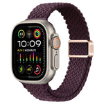 สายรัดนาฬิกาถักไนลอนหัวเข็มขัดแม่เหล็กบาง สำหรับ Apple Watch Ultra 2 49 มม., สำหรับ Apple Watch Series 9 45 มม.