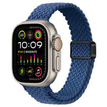 สายรัดนาฬิกาถักไนลอนหัวเข็มขัดแม่เหล็กบาง สำหรับ Apple Watch Ultra 2 49 มม., สำหรับ Apple Watch Series 9 45 มม.