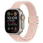 สายรัดนาฬิกาถักไนลอนหัวเข็มขัดแม่เหล็กบาง สำหรับ Apple Watch Ultra 2 49 มม., สำหรับ Apple Watch Series 9 45 มม.