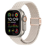 สายรัดนาฬิกาถักไนลอนหัวเข็มขัดแม่เหล็กบาง สำหรับ Apple Watch Ultra 2 49 มม., สำหรับ Apple Watch Series 9 45 มม.