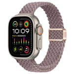 สายรัดนาฬิกาถักไนลอนหัวเข็มขัดแม่เหล็กบาง สำหรับ Apple Watch Ultra 2 49 มม., สำหรับ Apple Watch Series 9 45 มม.