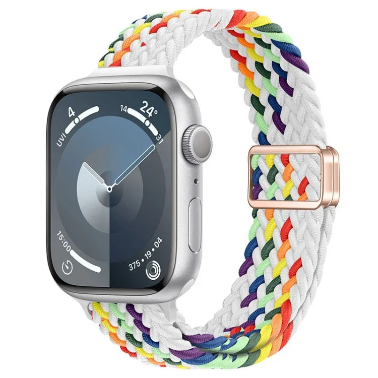 สายรัดนาฬิกาถักไนลอนหัวเข็มขัดแม่เหล็กบาง สำหรับ Apple Watch Ultra 2 49 มม., สำหรับ Apple Watch Series 9 45 มม.