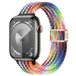 สายรัดนาฬิกาถักไนลอนหัวเข็มขัดแม่เหล็กบาง สำหรับ Apple Watch Ultra 2 49 มม., สำหรับ Apple Watch Series 9 45 มม.