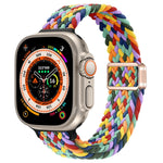 สายรัดนาฬิกาถักไนลอนหัวเข็มขัดแม่เหล็กบาง สำหรับ Apple Watch Series 9 ขนาด 41 มม. สำหรับ Apple Watch Ultra ขนาด 49 มม.