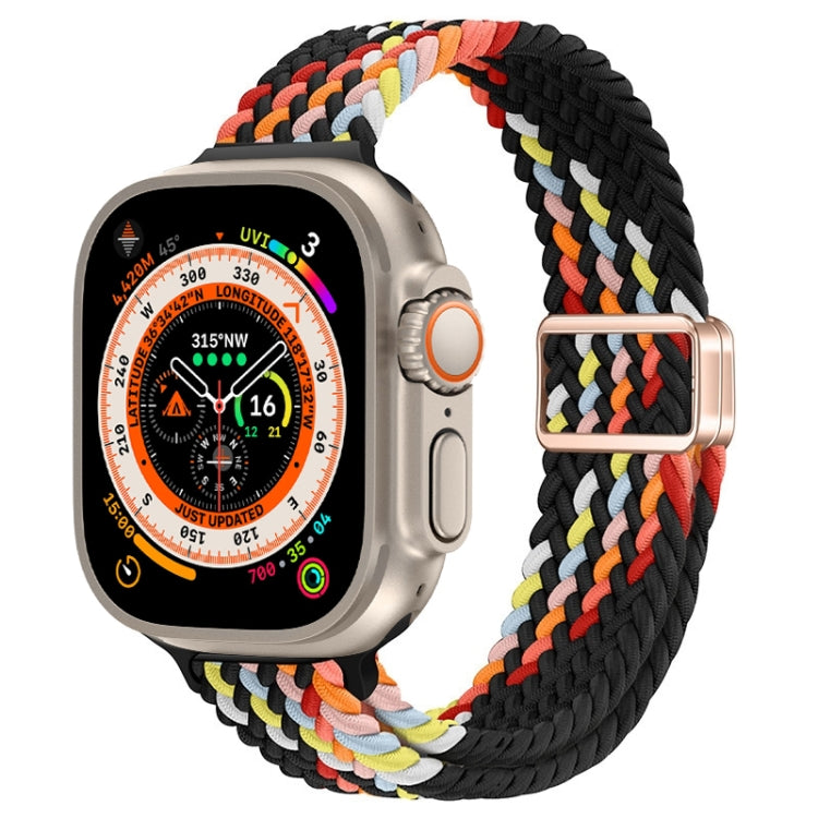 สายรัดนาฬิกาถักไนลอนหัวเข็มขัดแม่เหล็กบาง สำหรับ Apple Watch Series 9 ขนาด 41 มม. สำหรับ Apple Watch Ultra ขนาด 49 มม.