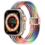 สายรัดนาฬิกาถักไนลอนหัวเข็มขัดแม่เหล็กบาง สำหรับ Apple Watch Series 9 ขนาด 41 มม. สำหรับ Apple Watch Ultra ขนาด 49 มม.