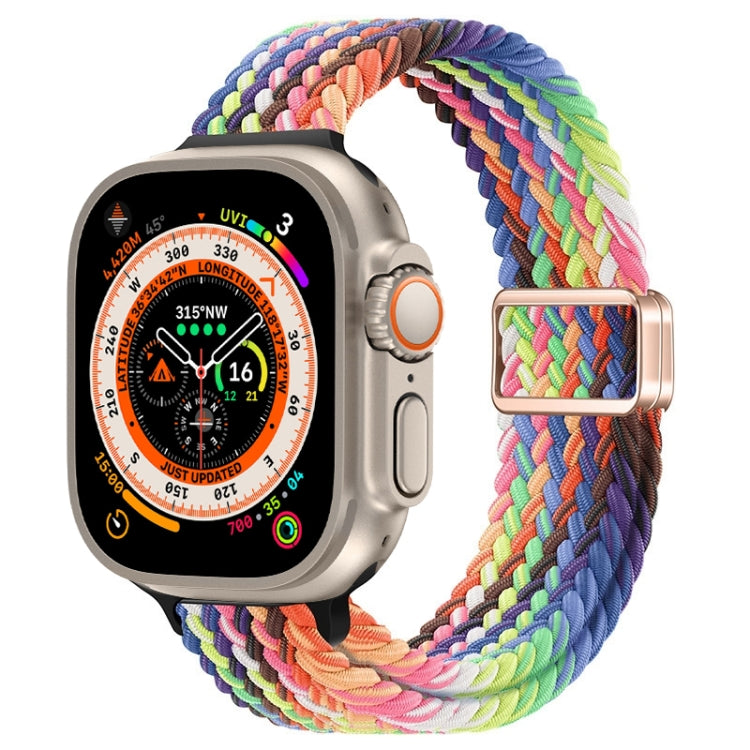 สายรัดนาฬิกาถักไนลอนหัวเข็มขัดแม่เหล็กบาง สำหรับ Apple Watch Series 9 ขนาด 41 มม. สำหรับ Apple Watch Ultra ขนาด 49 มม.