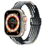 สายรัดนาฬิกาถักไนลอนหัวเข็มขัดแม่เหล็กบาง สำหรับ Apple Watch Series 9 ขนาด 41 มม. สำหรับ Apple Watch Ultra ขนาด 49 มม.