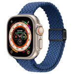 สายรัดนาฬิกาถักไนลอนหัวเข็มขัดแม่เหล็กบาง สำหรับ Apple Watch Series 9 ขนาด 41 มม. สำหรับ Apple Watch Ultra ขนาด 49 มม.