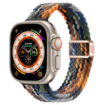 สายรัดนาฬิกาถักไนลอนหัวเข็มขัดแม่เหล็กบาง สำหรับ Apple Watch Series 9 ขนาด 41 มม. สำหรับ Apple Watch Ultra ขนาด 49 มม.
