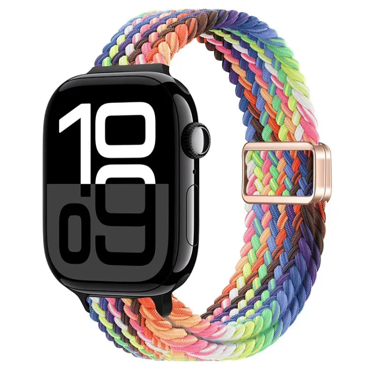 สายรัดนาฬิกาถักไนลอนหัวเข็มขัดแม่เหล็กบาง สำหรับ Apple Watch Series 10 46 มม., สำหรับ Apple Watch Series 10 42 มม.