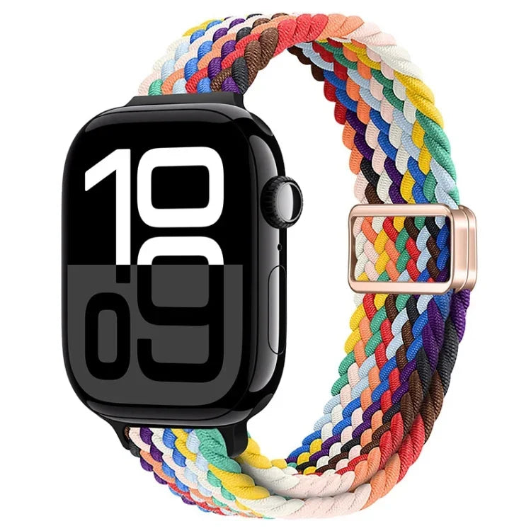 สายรัดนาฬิกาถักไนลอนหัวเข็มขัดแม่เหล็กบาง สำหรับ Apple Watch Series 10 46 มม., สำหรับ Apple Watch Series 10 42 มม.