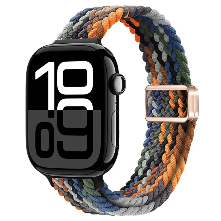 สายรัดนาฬิกาถักไนลอนหัวเข็มขัดแม่เหล็กบาง สำหรับ Apple Watch Series 10 46 มม., สำหรับ Apple Watch Series 10 42 มม.