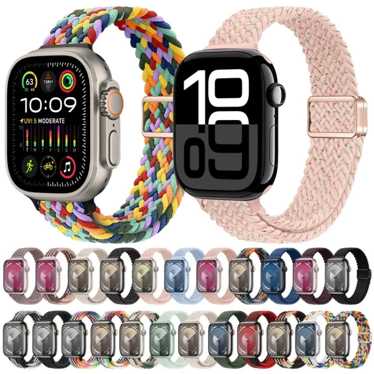 สายรัดนาฬิกาถักไนลอนหัวเข็มขัดแม่เหล็กบาง สำหรับ Apple Watch Series 10 46 มม., สำหรับ Apple Watch Series 10 42 มม.