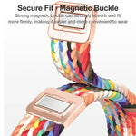 สายรัดนาฬิกาถักไนลอนหัวเข็มขัดแม่เหล็กบาง สำหรับ Apple Watch Ultra 2 49 มม., สำหรับ Apple Watch Series 9 45 มม.