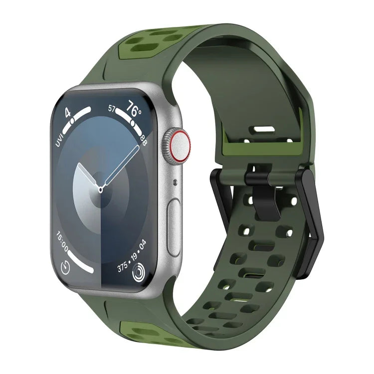 สายรัดนาฬิกาซิลิโคนสองสีลายอุกกาบาต สำหรับ Apple Watch SE 2023 44 มม., สำหรับ Apple Watch Ultra 2 49 มม., สำหรับ Apple Watch Series 9 45 มม., สำหรับ Apple Watch Ultra 49 มม., สำหรับ Apple Watch Series 8 45 มม., สำหรับ Apple Watch SE 2022 44 มม.