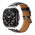 สายรัดนาฬิกาหนังแท้เรียบ สำหรับ Samsung Galaxy Watch Ultra 47 มม. / Ultra 2025