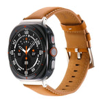 สายรัดนาฬิกาหนังแท้เรียบ สำหรับ Samsung Galaxy Watch Ultra 47 มม. / Ultra 2025