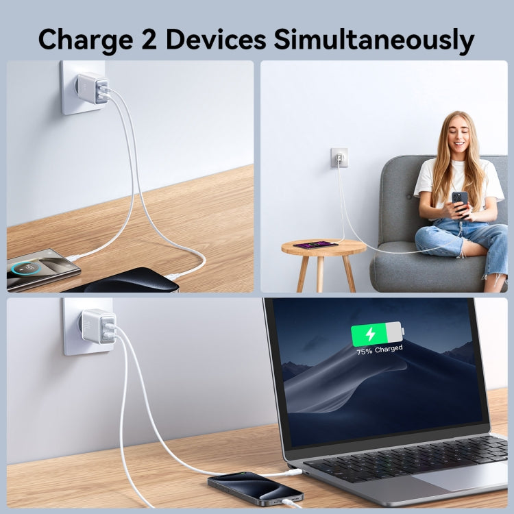 JOYROOM JR-TCF15 30W USB+USB-C / Type-C ชาร์จเร็ว, ปลั๊ก EU, ปลั๊ก UK