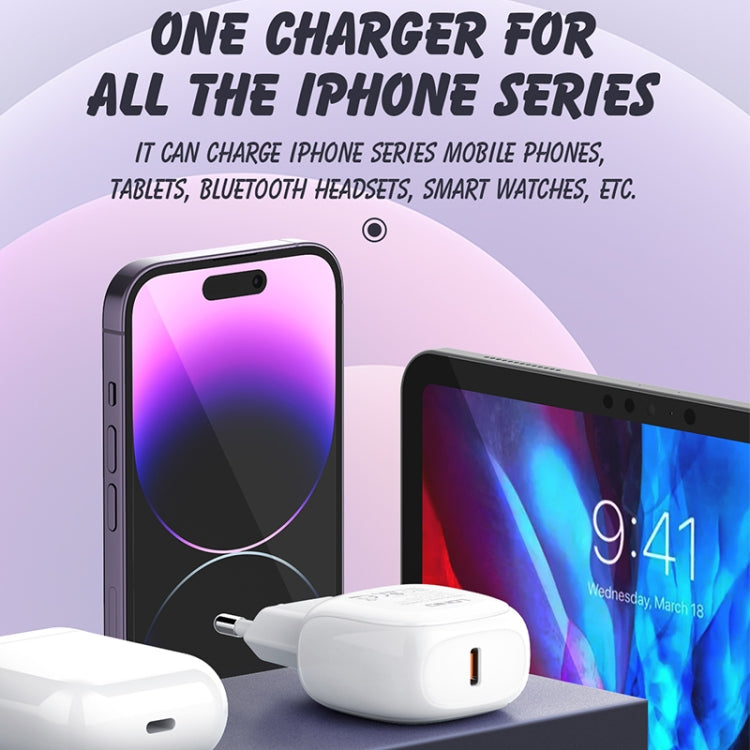 LDNIO A1206C PD27W USB-C / Type-C ชาร์จเร็ว พร้อมสาย 8 พิน 1 เมตร, ปลั๊ก EU