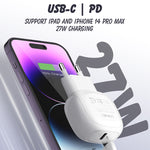 LDNIO A1206C PD27W USB-C / Type-C ชาร์จเร็ว พร้อมสาย 8 พิน 1 เมตร, ปลั๊ก EU