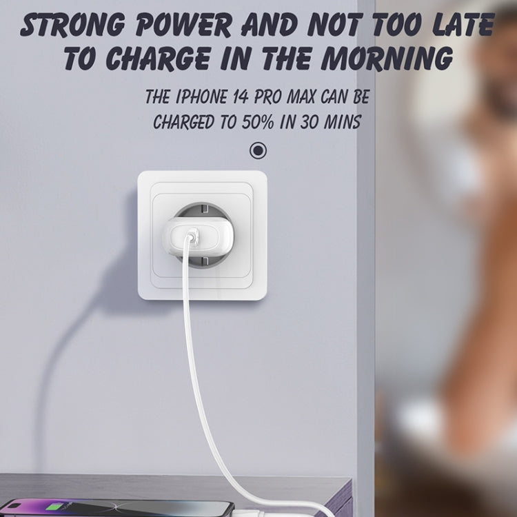 LDNIO A1206C PD27W USB-C / Type-C ชาร์จเร็ว พร้อมสาย 8 พิน 1 เมตร, ปลั๊ก EU