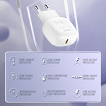 LDNIO A1206C PD27W USB-C / Type-C ชาร์จเร็ว พร้อมสาย 8 พิน 1 เมตร, ปลั๊ก EU