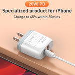 LDNIO Q229 QC3.0 / PD20W USB + Type-C ชาร์จเร็ว พร้อมสาย USB เป็น 8 พิน 1 เมตร, ปลั๊ก EU, ปลั๊ก UK, ปลั๊ก US