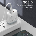 LDNIO Q229 QC3.0 / PD20W USB + Type-C ชาร์จเร็ว พร้อมสาย USB เป็น 8 พิน 1 เมตร, ปลั๊ก EU, ปลั๊ก UK, ปลั๊ก US