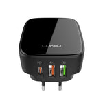 LDNIO Q334 32W Type-C + พอร์ต USB คู่ ที่ชาร์จ พร้อมสายข้อมูล Micro USB 1 เมตร, ปลั๊ก EU