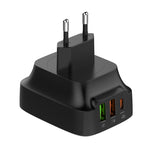 LDNIO Q334 32W Type-C + พอร์ต USB คู่ ที่ชาร์จ พร้อมสายข้อมูล Micro USB 1 เมตร, ปลั๊ก EU