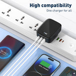 LDNIO Q334 32W Type-C + พอร์ต USB คู่ ที่ชาร์จ พร้อมสายข้อมูล Micro USB 1 เมตร, ปลั๊ก EU