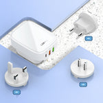 LDNIO Q334 32W Type-C + พอร์ต USB คู่ ที่ชาร์จ พร้อมสายข้อมูล Micro USB 1 เมตร, ปลั๊ก EU