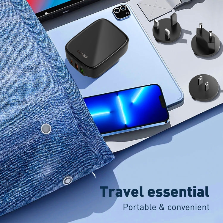 LDNIO Q334 32W Type-C + พอร์ต USB คู่ ที่ชาร์จ พร้อมสายข้อมูล Micro USB 1 เมตร, ปลั๊ก EU
