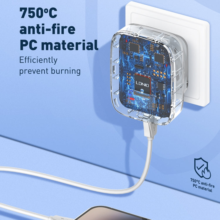 LDNIO Q334 32W Type-C + พอร์ต USB คู่ ที่ชาร์จ พร้อมสายข้อมูล Micro USB 1 เมตร, ปลั๊ก EU