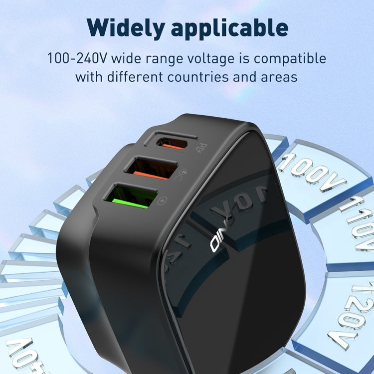 LDNIO Q334 32W Type-C + พอร์ต USB คู่ ที่ชาร์จ พร้อมสายข้อมูล Micro USB 1 เมตร, ปลั๊ก EU