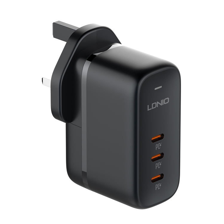LDNIO Q367 65W GaN ที่ชาร์จ 3 พอร์ต USB-C / Type-C พร้อมสาย USB-C / Type-C เป็น USB-C / Type-C 1 เมตร, ปลั๊ก EU, ปลั๊ก UK, ปลั๊ก US