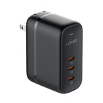 LDNIO Q367 65W GaN ที่ชาร์จ 3 พอร์ต USB-C / Type-C พร้อมสาย USB-C / Type-C เป็น USB-C / Type-C 1 เมตร, ปลั๊ก EU, ปลั๊ก UK, ปลั๊ก US