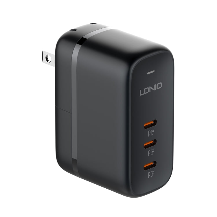 LDNIO Q367 65W GaN ที่ชาร์จ 3 พอร์ต USB-C / Type-C พร้อมสาย USB-C / Type-C เป็น USB-C / Type-C 1 เมตร, ปลั๊ก EU, ปลั๊ก UK, ปลั๊ก US