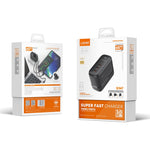 LDNIO Q367 65W GaN ที่ชาร์จ 3 พอร์ต USB-C / Type-C พร้อมสาย USB-C / Type-C เป็น USB-C / Type-C 1 เมตร, ปลั๊ก EU, ปลั๊ก UK, ปลั๊ก US