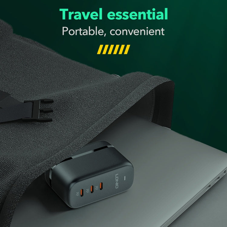 LDNIO Q367 65W GaN ที่ชาร์จ 3 พอร์ต USB-C / Type-C พร้อมสาย USB-C / Type-C เป็น USB-C / Type-C 1 เมตร, ปลั๊ก EU, ปลั๊ก UK, ปลั๊ก US