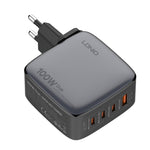 ที่ชาร์จ LDNIO Q408 100W GaN USB+3 USB-C / Type-C พร้อมสายข้อมูล 1 เมตร 100W USB-C / Type-C ถึง USB-C / Type-C ปลั๊ก EU, ปลั๊ก UK, ปลั๊ก US