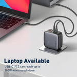 ที่ชาร์จ LDNIO Q408 100W GaN USB+3 USB-C / Type-C พร้อมสายข้อมูล 1 เมตร 100W USB-C / Type-C ถึง USB-C / Type-C ปลั๊ก EU, ปลั๊ก UK, ปลั๊ก US