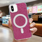 เคสโทรศัพท์ MagSafe อะคริลิกใสประดับกลิตเตอร์ สำหรับ iPhone XS Max, สำหรับ iPhone 8 Plus / 7 Plus
