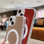 เคสโทรศัพท์ MagSafe อะคริลิกใสประดับกลิตเตอร์ สำหรับ iPhone XS Max, สำหรับ iPhone 8 Plus / 7 Plus