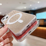 เคสโทรศัพท์ MagSafe อะคริลิกใสประดับกลิตเตอร์ สำหรับ iPhone XS Max, สำหรับ iPhone 8 Plus / 7 Plus